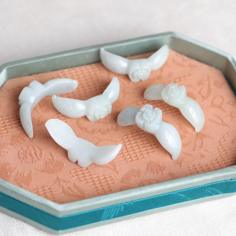 2PC Natural White Jadeite Jade - Scrapbooking review and price