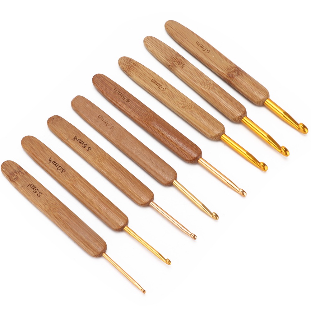 8pcs 2.5-6mm Sizes Crochet Hoo - Wooden Crochet Hooks Ergonomic Handle review and price