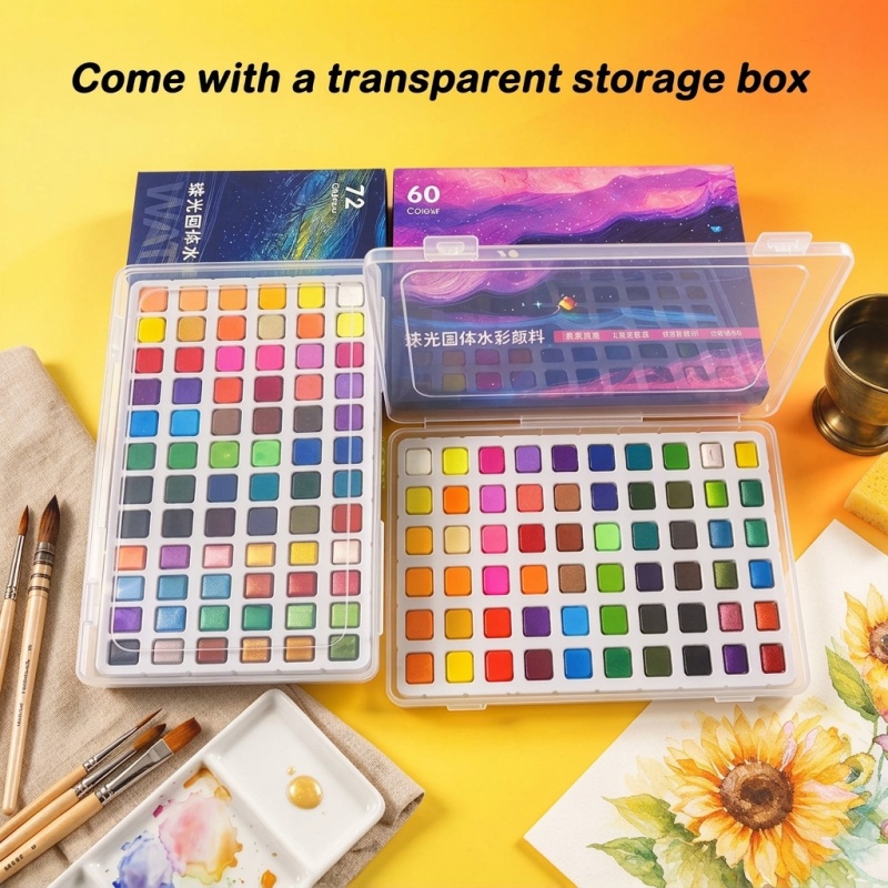 Solid & Pearlescent Watercolor - Watercolor Paint Set Solid Pigment review and price
