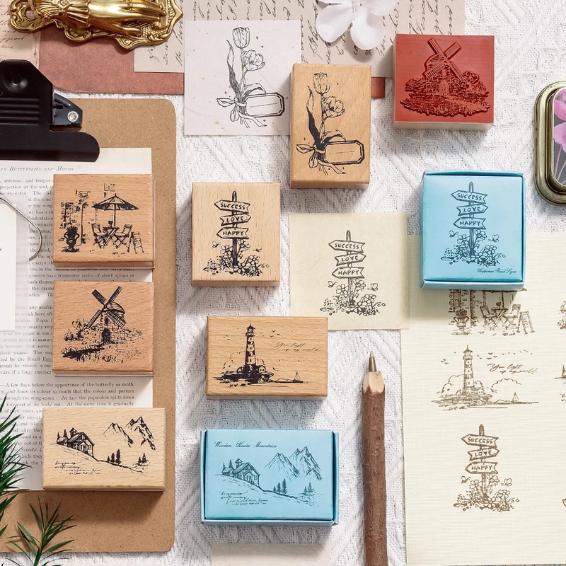 Vintage Wooden Rubber Stamps,  - Scrapbooking review and price