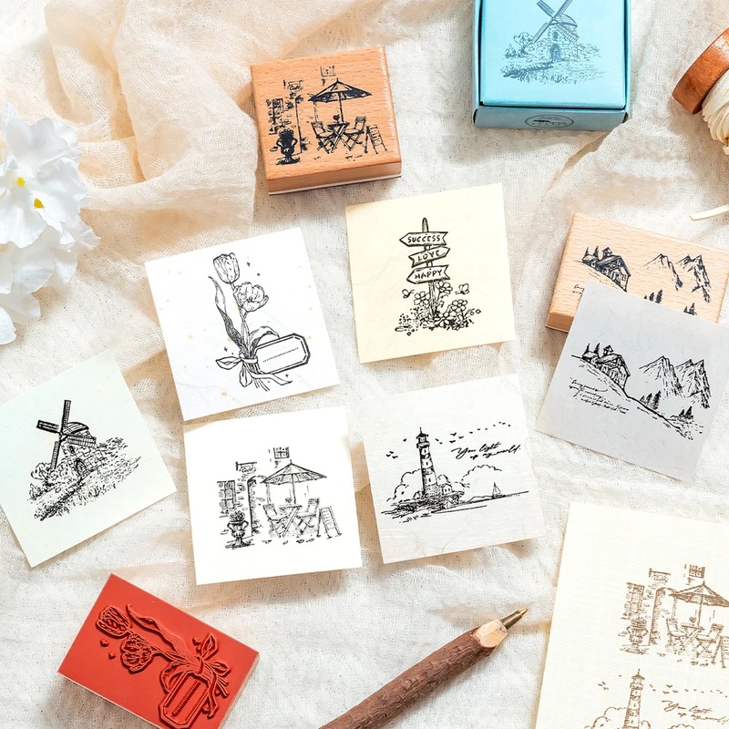 Vintage Wooden Rubber Stamps,  - Scrapbooking review and price