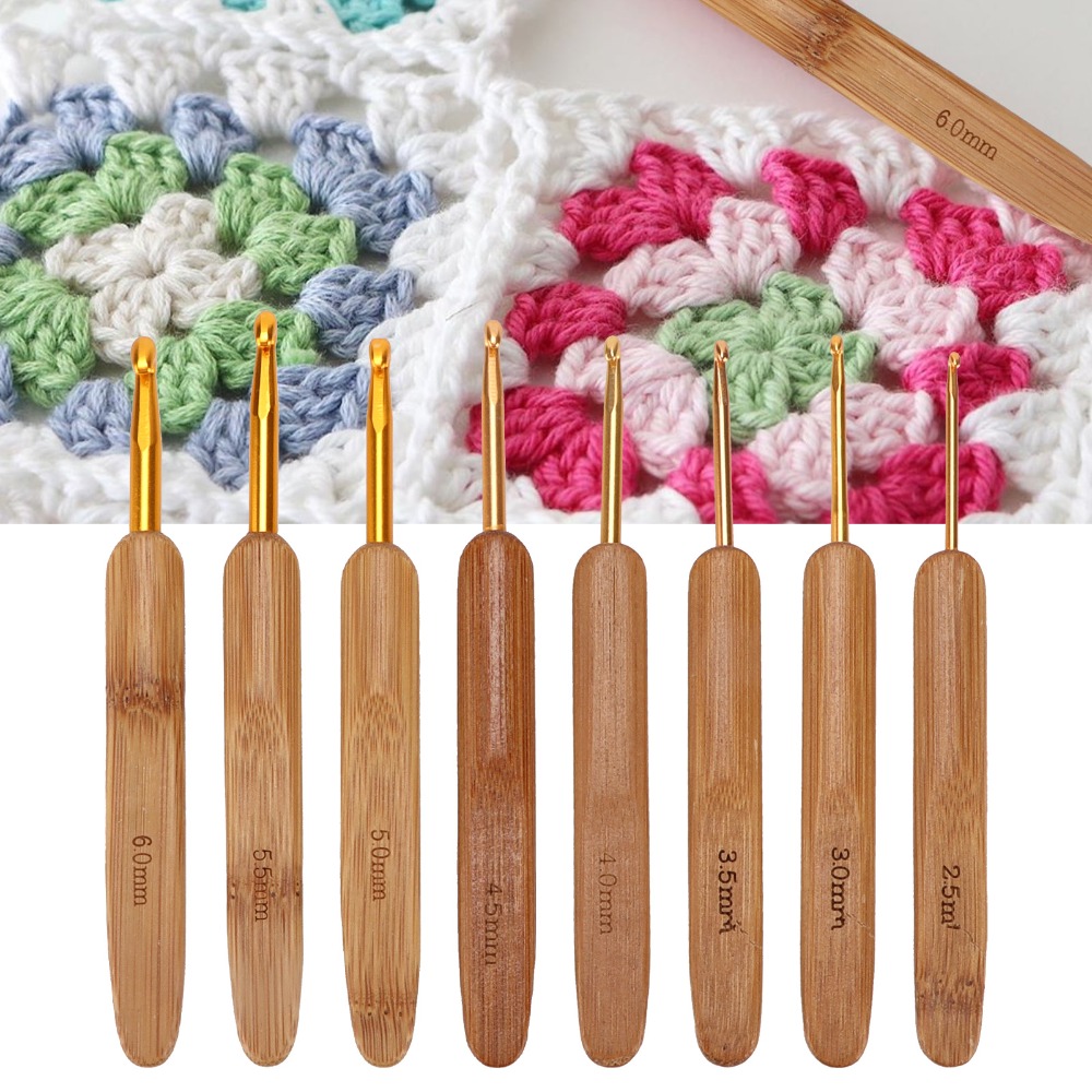 8pcs 2.5-6mm Sizes Crochet Hoo - Wooden Crochet Hooks Ergonomic Handle review and price